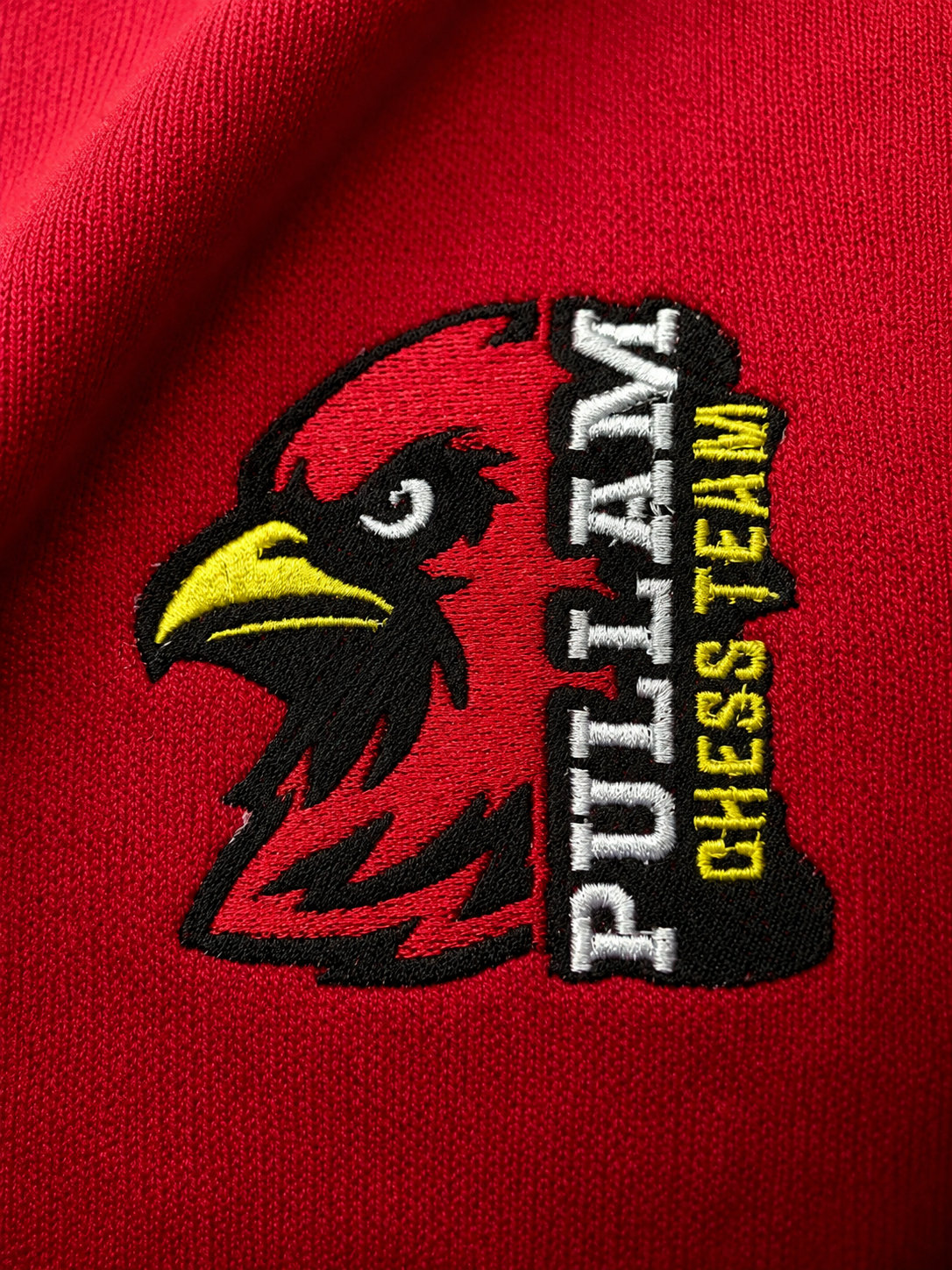 Pullam Chess Team Embroidered Red Cardigan