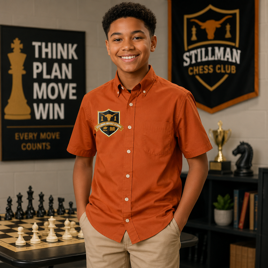 Stillman Chess Team Youth Boys Short Sleeve Dress Shirt